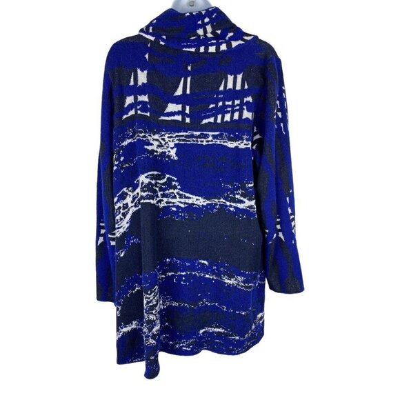 Diktons Barcelona Sweater Jacket Artsy Cowl Neck Wrap Wool Duster - Picture 2 of 16